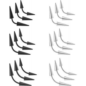 Nbgcm-Lot De 18 Piercings De Sourcil À Pointes De 16 G, Barbell Incurvé, Anneaux Verticaux, Labret, Lèvres, Tragus, Hélix, Anneaux De Pont De Nez Pour Homme Et Femme - Neuf
