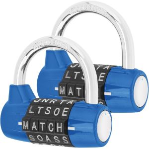 Cadenas &agrave; Code, Cadenas &agrave; Combinaison de 5 lettres, Cadenas Casier, Manille de 7mm pour les casier de l'&eacute;cole, de gym, les portes, les valises, les cabanes (1, Noir) - Neuf