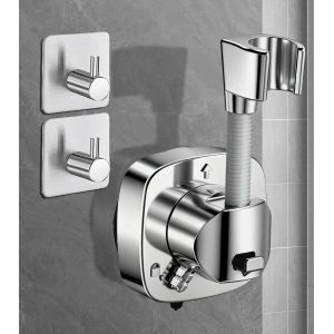 JGD-Support Pommeau de Douche Ventouse, Rotatif 360&deg;| Sans Percage | Charge 10 kg | Shower Holder Suction Cup, Shower Head Support avec Accroche, Fixation Attache R&eacute;sistant &agrave; la Rouille pour Bathroom - Neuf