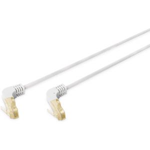 KAL-Câble Lan Cat 6A - 10M - Connecteur Coudé À 90° - Rj45 Câble Réseau - S/Ftp Blindé - Gris - Neuf