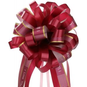 KAL-10 Pièces N?uds À Tirer En Ruban, Grands N?uds Rubans Pour Cadeaux Paniers Arrangements Floraux Voitures De Mariage Décorations De Fête (Vin Rouge) - Neuf