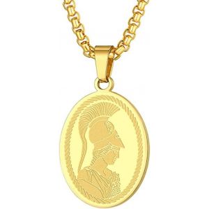 Kales-Collier Avec Pendentif Athena La Déesse De La Sagesse-Pour Homme Et Femme-Mythologie Grecque-Collier Ras Du Cou-Médaillon Gardien-Amulettes - Neuf