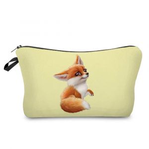 KADSL-Sac À Cosmétiques Imprimé Renard De Dessin Animé Pour Femme, Trousse De Toilette De Voyage Personnalisée, Mini Trousse De Maquillage Décontractée, Trousse De Toilette De Plage, Mignon, Extérieu - Neuf