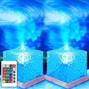 Lampe Cristal À Led Avec 16 Couleurs,4 Modes Usb Lampe En Cristal Avec Télécommande,Lampe Nuit Tactile,Lampe De Table En Cristal,Lampe De Chevet Led Rgb,Lumière D'ambiance Rechargeable Pour Chambre - Neuf