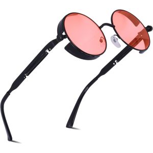 Lunettes De Soleil Homme Femme Polaris&eacute;e Lunette Et Accessoires Vintage Ronde Cadre M&eacute;tallique Uv400 Protection - Neuf