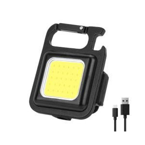 Mini Lampe Torche Porte-Cl&eacute;s Led Cob 800 Lumens - Rechargeable, &Eacute;tanche, Multi-Modes Avec D&eacute;capsuleur Et Base Magn&eacute;tique - Neuf