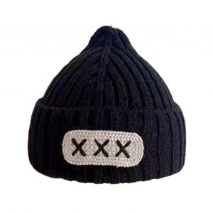 Bonnet Tricoté Pour Bébé, Épais, Élastique, Doux, Coupe Régulière, Unisexe, Antidérapant, Chaud, Résistant Au Froid, Texture Rayée, Bonnet Décoratif Pour Enfants, Bonnet D'hiver-Noir - Neuf