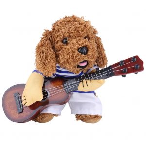 Hjlian Vetements Amusants Pour Chien Et Chat, Robe De Guitariste Pour Chiot, Costume D'halloween, De Noel, Taille L - Neuf