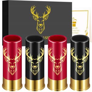 Mevronisshop-Lot De 4 Verres &Agrave; Shot En Forme De T&ecirc;te De Cerf Avec Bo&icirc;te Cadeau, Cadeaux De F&ecirc;te De Mariage, F&ecirc;te Des P&egrave;res, No&euml;l, Cadeaux De Chasse Au Cerf, Petites Tasses &Agrave; Shot, 45ml, Plastique, No - Neuf