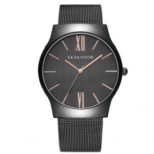 Vava Voom Homme Messieurs &Agrave; La Mode Quartz Mouvement Montre-Bracelet (Rose Dor&eacute; + Noir) - Neuf