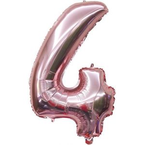SJZG-Lot De 4 Ballons G&eacute;ants En Forme De Chiffre Pour D&eacute;coration De F&ecirc;te D'Anniversaire, F&ecirc;te Pr&eacute;natale, Anniversaire De Mariage - 101,6 Cm - Or Rose - Neuf