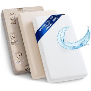 Ulteronixshop-Drap Housse Cododo Pour Nacelle Ensemble De 2 Draps Lot De 3 : 50x83 Cm Avec Protege Matelas Impermeable - Alese Bebe Compatible Avec Berceaux Landeau Couffin Et Poussette Enfant 50 X 8 - Neuf