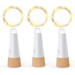 KAL-Guirlande Lumineuse Pour Bouteille De Vin Rechargeable Par Usb Avec Bouchon En Liège De 2 M 20 Led Pour Bouteilles De Noël, Guirlande Lumineuse En Fil De Cuivre Amélioré Qui Dure 12 À 14 - Neuf