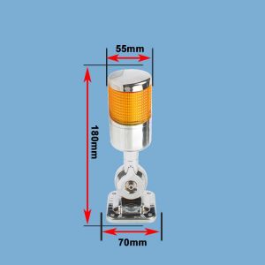 Lumière De Pile Rotative 180 Rouge Ambre Vert Voyant D'avertissement Industriel Pour Machine Cnc Dc12-24v Ac110-220v Lumière Clignotante Constante Led - Type 1 L-Yellow-Sliver-Ac110-220v-Buzzer - Neuf