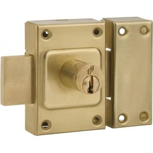 Verrou De Porte C60 Double Entr&eacute;e - Cylindre 40 Mm - Coffre Et P&ecirc;ne Laiton - 3 Cl&eacute;s Crant&eacute;es - S&eacute;curit&eacute; Et &Eacute;l&eacute;gance - Compatible Portes Int&eacute;rieures Et Ext&eacute;rieures - Jaune/Dor&eacute; - Neuf