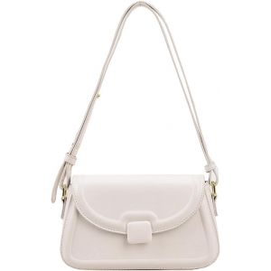 SJZG-Sac A Main Porte Main Femme Sac Cartable Bandouli&egrave;re Petit Sac Port&eacute;s Epaule Mode Sac D'&Eacute;paule Pu Cuir Sac Besace Sac Messenger Sac Soir&eacute;e Blanc - Neuf