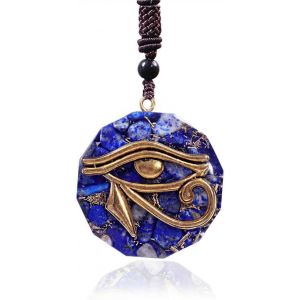 Collier De Protection ?Il D'horus En Orgone Lapis-Lazuli, Collier D'&eacute;nergie Orgone, Cristal De Lapis-Lazuli - Neuf