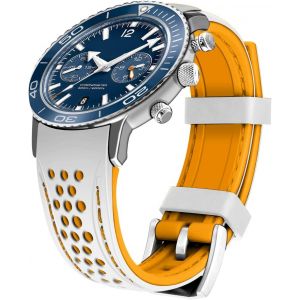 Kal-Durable Bracelet En Silicone Bicolore Extrémité Incurvée 20mm 22mm Sport Automobile Bracelet En Caoutchouc Bleu Orange Rouge Noir Vert Armée Vert Hommes Femmes - Neuf