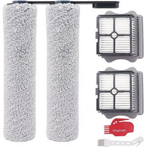 Rouleau de brosse de rechange et ensemble HEPA Convient pour Tineco Aspirateur Eau et Poussière sans Fil Floor One S5 (2 x brosse à rouleau + 2 x filtre d'aspirateur) - Neuf