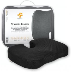 Trahoo-Oreiller En Forme De U - Coussin De Siège Ergonomique Pour Chaise De Bureau - Mousse À Mémoire De Forme Hypoallérgenique - Soulage Les Douleurs Lombaires - 45 X 35 X 7 Cm - Neuf