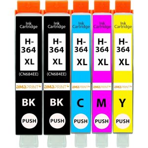 ERYI-5 Xl Cartouches Compatible Avec Hp 364Xl Pour Deskjet 3070A 3520 3521 3522 3524 Officejet 4610 4620 4622 Photosmart 5510 5514 5515 5520 5522 5524 6510 6520 6525 B109A B209A B110A Et Autres - Neuf