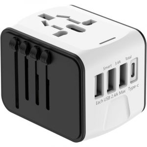 Adaptateur Voyage Universel International avec 3 USB et 1 Type C, 1500W, Prise France vers USA Canada UK EU Australie Chine Japon goodnice - Neuf