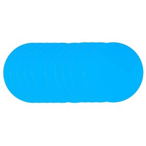 Lot de 10 patchs de r&eacute;paration auto-adh&eacute;sifs ronds de 7,5 cm pour liner de piscine en PVC. - Neuf