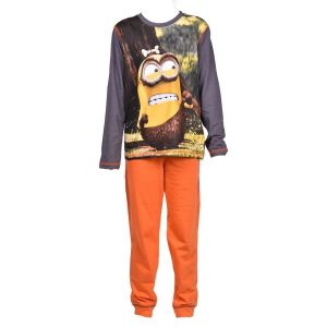 Pyjama Gar&ccedil;on Licence : Mickey, Looney Tunes, Age De Glace, Minions, Peppa Pig En Coton Ultra Confort Les Minions Ph2104 Orange En Polaire - Neuf