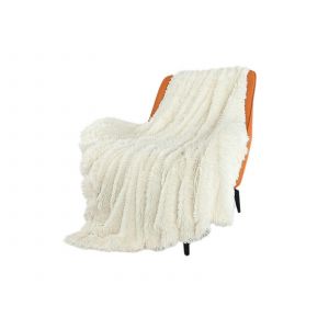 Plaid En Fausse Fourrure Beige Double Face 130 X 160 Cm - Neuf