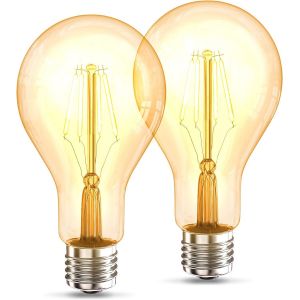 Kalanka-Lot De 2 Ampoules Led Edison Vintage A75 I E27, 4w, Blanc Chaud 2200k, Intensit&iquest;&iquest; Lumineuse 320lm, Ampoule R&iquest;&iquest;Tro &iquest;&iquest; Filament - Neuf