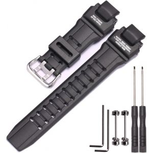Kal-Bande Élastique Compatible Avec Casio Gw-4000 Ga-1000 Gw-A1000 Bracelet De Rechange En Résine Étanche Pour Homme Noir - Neuf