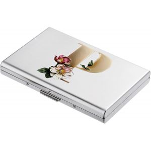 KALANKA-® Porte Cartes de Crédit, Portefeuille Fin en Métal avec Blocage RFID, Design Tendance et Motifs Artistiques, pour Homme et Femme. (6 Cartes/Argent/P) - Neuf