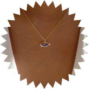 Kal-Collier Oeil Du Diable Cristal Vintage Collier Pendentif Oeil Strass Collier Oeil Améthyste Violet Collier Collier Ras Du Cou Oeil Du Diable Or Cz Bijoux Pour Femmes Et Filles (Violet) - Neuf