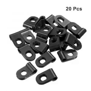 Uxcell Blanc Noir 20pcs R-Type 31/52/64/95mm Dia Fil Tuyau Tube Nylon Cordon Clips Câble Clamp Fils Organisateur - Neuf
