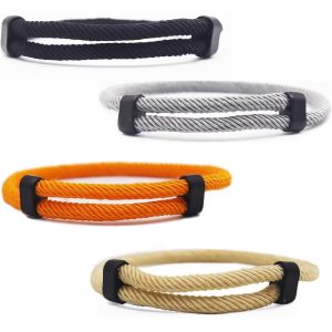 Kal-Bracelet Pour Hommes Femmes : 4pcs Surfeur Corde Maritime Bracelets De Surf R&eacute;glable Bracelets De Surfeur, Nautique Bracelets Tress&eacute;, Color&eacute; Noir Nautique Tresse Bijoux Cadeaux - Neuf