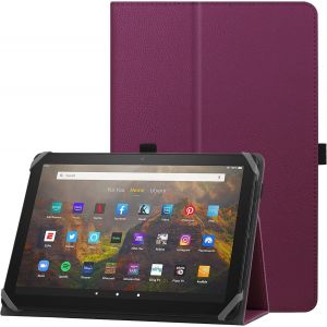 KAL-&Eacute;tui Universel Pour 9-10.1 Pouces Tablette Fire Hd 10 2021/2023 & Fire Hd 10 Plus 2021/2023 Avec Support Et Dragonne Housse De Protection Pour 9"-10.1" Samsung Lenovo Android Tablette - Violet - Neuf