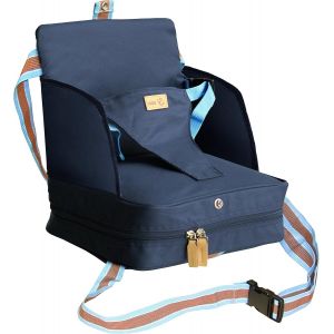 Roba R&eacute;hausseur De Chaise Pour B&eacute;b&eacute; - De 6 Mois &Agrave; 3 Ans - Jusqu'&agrave; 15 Kg - Coussin Gonflable Pour Maison Et Voyage - Convient &Agrave; Toutes Les Chaises Avec Dossier, Bleu - Neuf