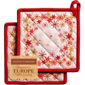 ERYI-Crystal Star Manique 100% Coton Avec Boucle Résistante À La Chaleur Pour Barbecue, Cuisson, Grillade, Micro-Ondes, Barbecue, Thanksgiving, Noël (20Cm X 20Cm) - Neuf