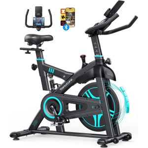 Checarzhn--No1-Vélos D'appartement, Velo D Appartement Connecté App, Vélo D'intérieur Avec Silencieux, Vélo D'exercice Résistance Magnétique 100 Niveau, Absorption Des Chocs, Lcd Ergomètre, Capacité - Neuf