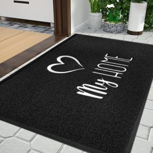 Gjfty-Paillasson D'entrée Extérieur Intérieur Personnalisé : 45 X 75 Cm Entrée Tapis D'extérieur Intérieur Avec Inscription My Home U2013 Antidérapant Résistant À La Saleté Lavable Maison Tapis D'en - Neuf