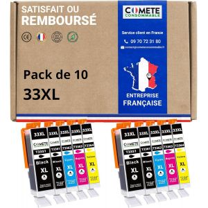 Comete, Marque Fran&ccedil;aise 33Xl - 10 Cartouches D'Encre Compatibles Avec Epson 33 Xl Orange - Pour Epson Expression Premium Xp-540 Xp-530 Xp-830 Xp-7100 Xp-900 Xp-640 Xp-630 (4 Noi[ENC943513] - Neuf