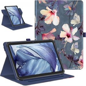 Coque Universelle Pour Tablette 10 Pouces (9""-10.4"" /10.5"" /10.9"" /11""),Coque Rotative &Agrave; 360&deg; Pour Tablette Teclast,Blackview,Yestel,Yotopt,Oscal Etc,Fleur Hibiscus - Neuf