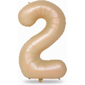 SJZG-Grands Ballons Neutres En Forme De Chiffres Pour Gar&ccedil;ons Filles - 101,6 Cm - Grand Format - Num&eacute;ro 2 - Film Aluminium Mylar - Auto-Gonflant - Ballons Num&eacute;ros 0-9 - Pour Hommes Et Femmes - 2&Egrave;me - Neuf