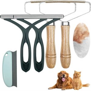 KALANKA-Lot de 5 Rasoir Anti Bouloche Manuel, Brosse Anti Poils Animaux, Nettoyeur de Peluche, Lint Remover, Retire Ramasse Coupe Rase, Rasoirs Anti-bouloche, Enlever Les Poil pour V&ecirc;tements - Neuf