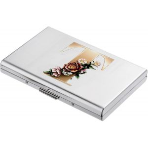 KALANKA-® Porte Cartes de Crédit, Portefeuille Fin en Métal avec Blocage RFID, Design Tendance et Motifs Artistiques, pour Homme et Femme. (6 Cartes/Argent/T) - Neuf