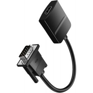 Convertisseurs VGA vers HDMI 1080p Vidéo 3,5 mm Entrée pour PC Portable vers HDTV Moniteurs Projecteurs Plug and Play.[W63] - Neuf