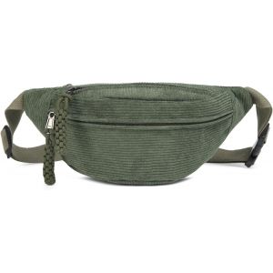 KALANKA-Sac à bandoulière pour femme, petit, sac bandoulière tendance en velours côtelé, élégant et pratique, sac banane pour l'extérieur, le sport, les voyages, la course, l'école, vert, Taille - Neuf