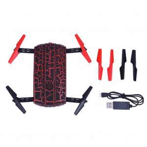 Drone Pliable Avec Controle Wifi, Quadricoptere, Helicoptere Telecommande A Retour Par Simple Pression D'une Touche, Avec Camera Hd (Rouge)-Qhfen - Neuf