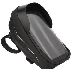 Sacoche De Guidon Rigide Pour Telephone Portable, Sacoche De Velo De Montagne Etanche Avec Empreintes Digitales, Sacoche De Velo Noire - Neuf