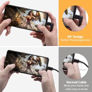 TIANYI-C&acirc;ble Extension USB C &agrave; Angle Droit 0.5M, 90 Degr&eacute;s USB C 3.2 Gen 2 20Gbps 100W Charge Rapide, Rallonge M&acirc;le vers Femelle Type C,pour iPhone 16 15, MacBook Air, iPad Pro, Galaxy S24 S25 - Neuf